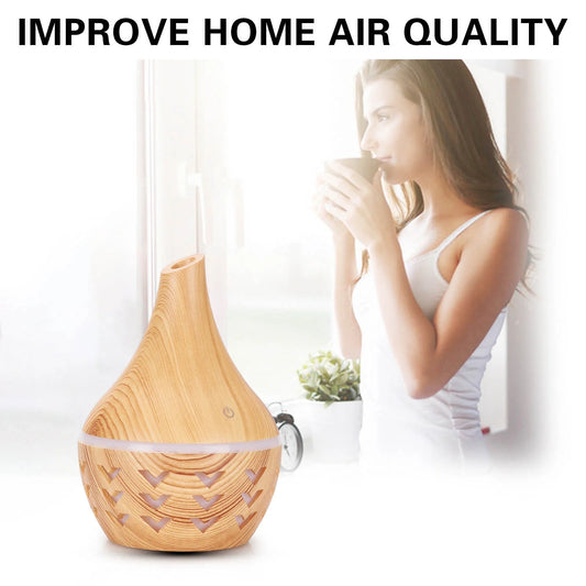 Wood Grain Essential Oil Diffuser Humidifier for Home Decor Indoor and Outdoor