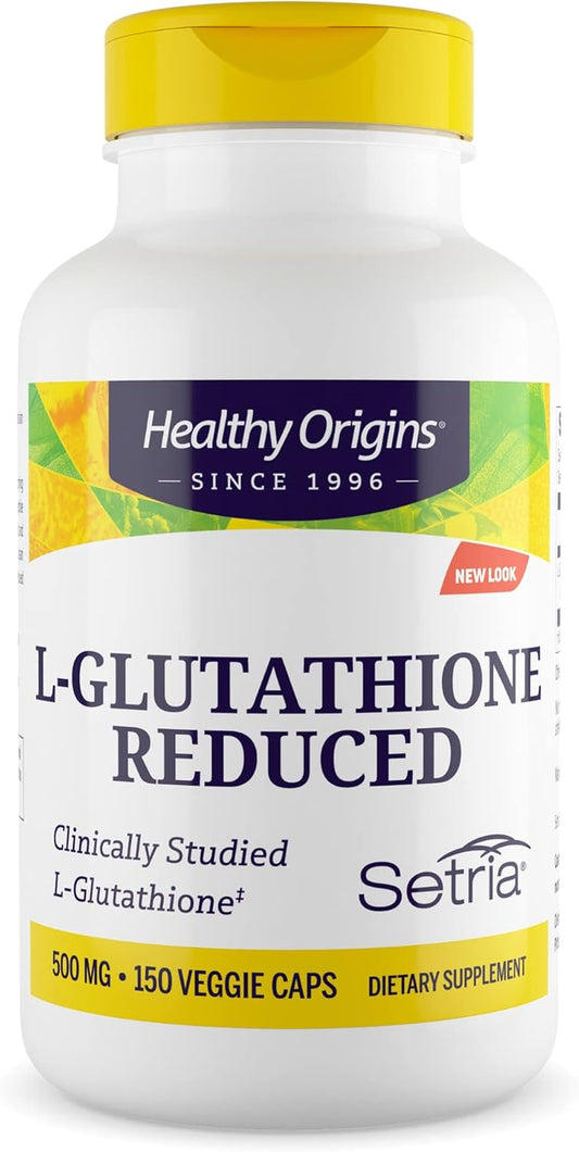 L-Glutathione (Setria) Reduced, 500 Mg - Immune Support Supplement - Collagen & Antioxidant Support - Gluten-Free Supplement - 150 Veggie Capsules