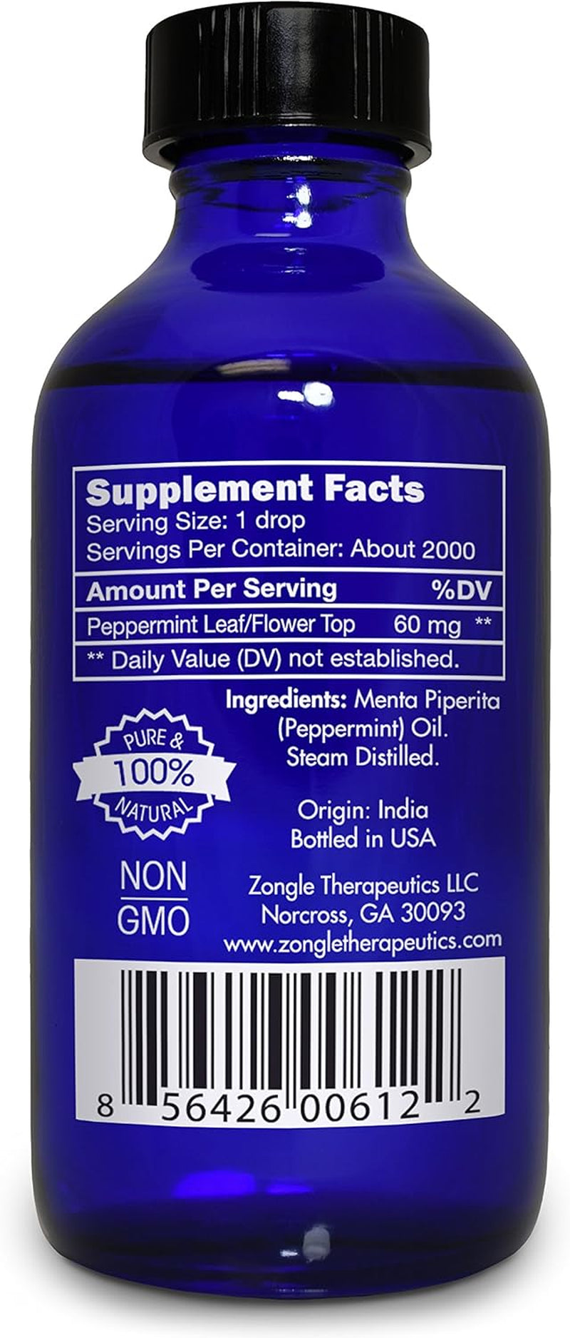 Peppermint Oil, Food Grade, Edible, for Digestion, IBS, Hair – 100% Pure, Peppermint Essential Oil, Mint Oil, Safe for Ingestion, by , 4 OZ