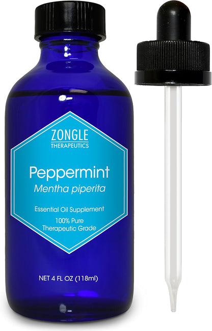 Peppermint Oil, Food Grade, Edible, for Digestion, IBS, Hair – 100% Pure, Peppermint Essential Oil, Mint Oil, Safe for Ingestion, by , 4 OZ